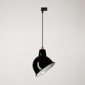 Suspended lamp with Broadway shade