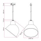 Suspended lamp with Broadway shade