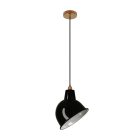 Suspended lamp with textile cable, Broadway lampshade and metal details - Made in Italy - Bulb included