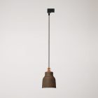Suspended lamp with Vaso shade and rail adapter
