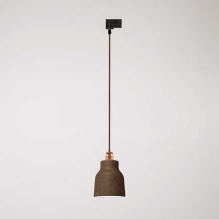 Suspended lamp with Vaso shade and rail adapter