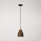 Suspended lamp with Vaso shade and rail adapter