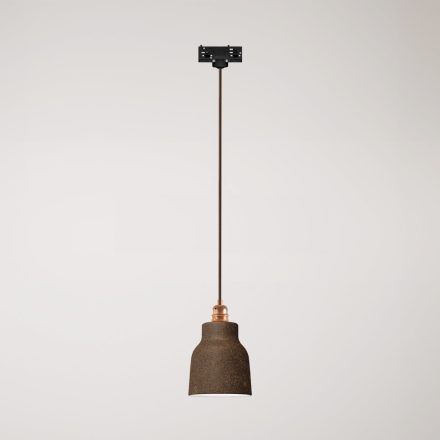 Suspended lamp with Vaso shade and rail adapter
