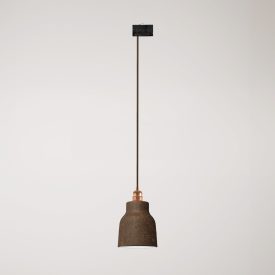 Suspended lamp with Vaso shade and rail adapter