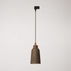 Suspended lamp Bottiglia with shade and rail adapter