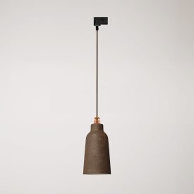 Suspended lamp Bottiglia with shade and rail adapter