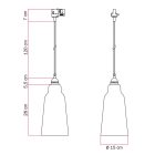 Suspended lamp Bottiglia with shade and rail adapter