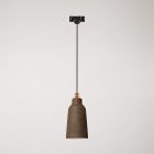 Suspended lamp Bottiglia with shade and rail adapter
