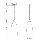 Suspended lamp Bottiglia with shade and rail adapter
