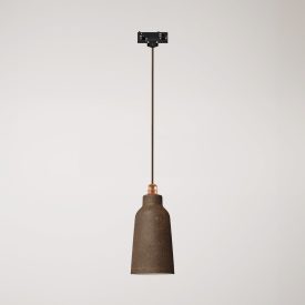 Suspended lamp Bottiglia with shade and rail adapter