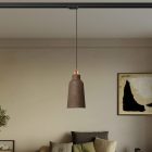 Suspended lamp Bottiglia with shade and rail adapter