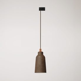 Suspended lamp Bottiglia with shade and rail adapter