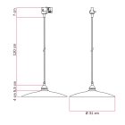 Suspended lamp with ceramic shade Piatto