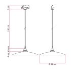 Suspended lamp with ceramic shade Piatto