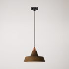 Ceramic pendant lamp for rail, with Industriale lampshade