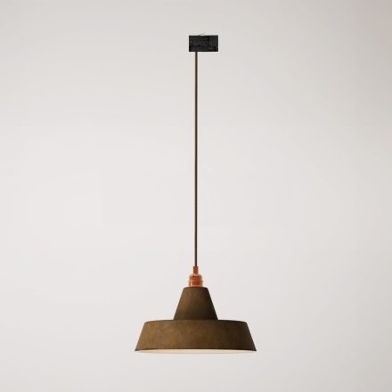Ceramic pendant lamp for rail, with Industriale lampshade