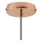 Suspended lamp with textile cable, ceramic lampshade and metal details - Made in Italy - Bulb included