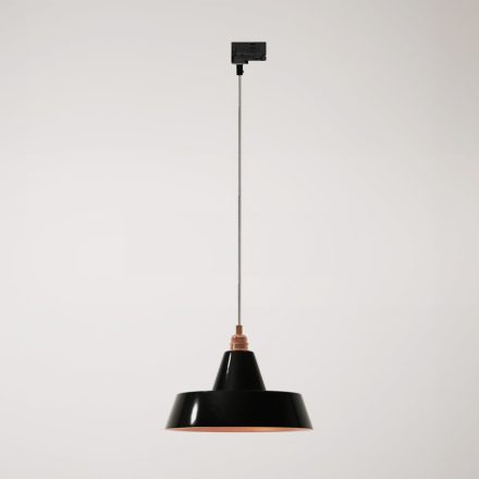 Ceramic pendant lamp for rail, with Industriale lampshade