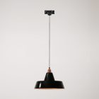 Ceramic pendant lamp for rail, with Industriale lampshade