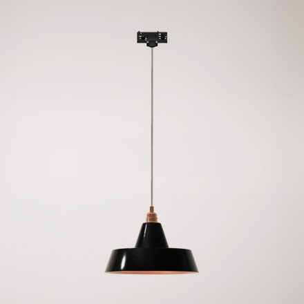 Ceramic pendant lamp for rail, with Industriale lampshade