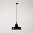 Ceramic pendant lamp for rail, with Industriale lampshade