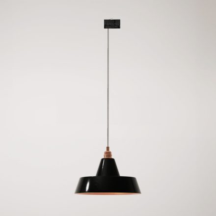 Ceramic pendant lamp for rail, with Industriale lampshade