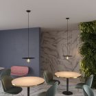 Suspended lamp with textile cable, oversized Ellepi lampshade and metal details - Made in Italy - Bulb included