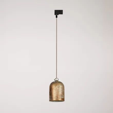 Rail-mounted lamp with ceramic mini Campana lampshade