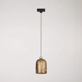 Rail-mounted lamp with ceramic mini Campana lampshade