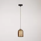 Rail-mounted lamp with ceramic mini Campana lampshade