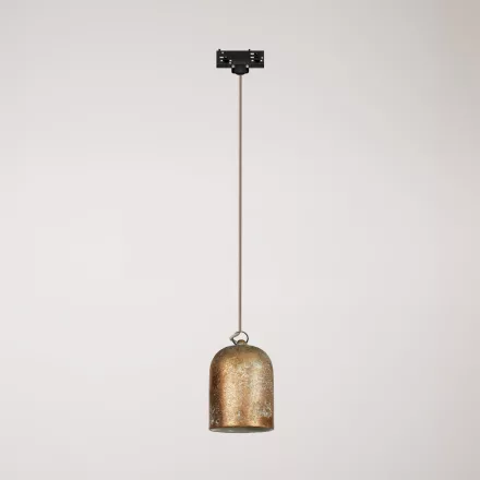 Rail-mounted lamp with ceramic mini Campana lampshade