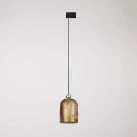 Rail-mounted lamp with ceramic mini Campana lampshade