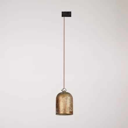 Rail-mounted lamp with ceramic mini Campana lampshade