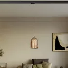 Rail-mounted lamp with ceramic mini Campana lampshade