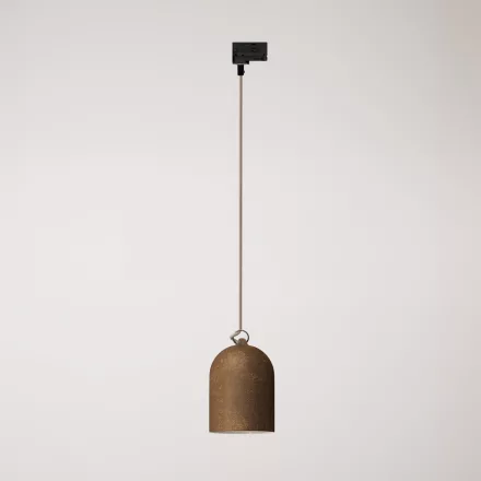 Rail-mounted lamp with ceramic mini Campana lampshade