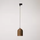 Rail-mounted lamp with ceramic mini Campana lampshade