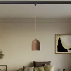 Rail-mounted lamp with ceramic mini Campana lampshade