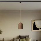 Rail-mounted lamp with ceramic mini Campana lampshade