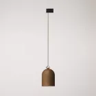 Rail-mounted lamp with ceramic mini Campana lampshade
