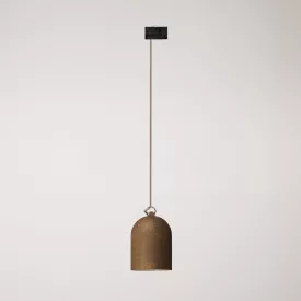 Rail-mounted lamp with ceramic mini Campana lampshade