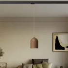 Rail-mounted lamp with ceramic mini Campana lampshade