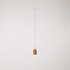 Suspended lamp with satin metal rail cover