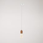 Suspended lamp with satin metal rail cover