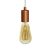 Suspended lamp with textile cable and satin metal details - Made in Italy - Bulb included