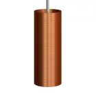 Suspended lamp with textile cable, Tub-E14 lampshade and metal details