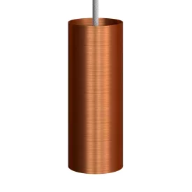   Suspended lamp with textile cable, Tub-E14 lampshade and metal details