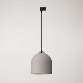 Track-mounted lamp Campana M with ceramic shade