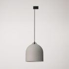 Track-mounted lamp Campana M with ceramic shade