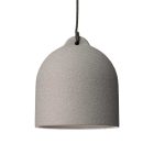 Suspended lamp with textile cable and ceramic Bell M lampshade - Made in Italy - Bulb included