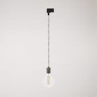 Suspended lamp with knurled aluminum lamp holder for rail